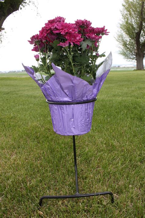 metal flower box stand o grave|metal flower holder for gravesite.